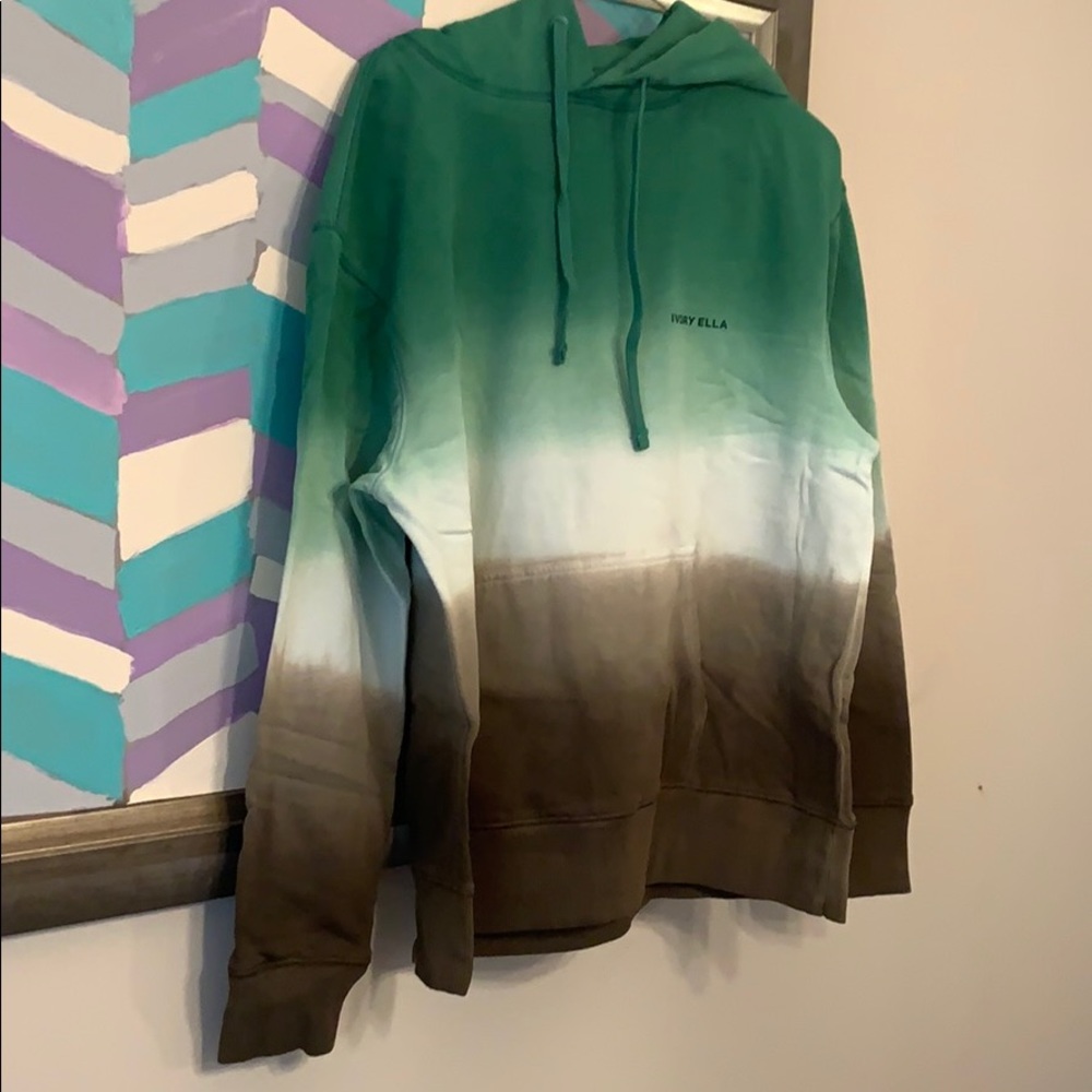 Ivory Ella Green ombré oversized hoodie small NIP